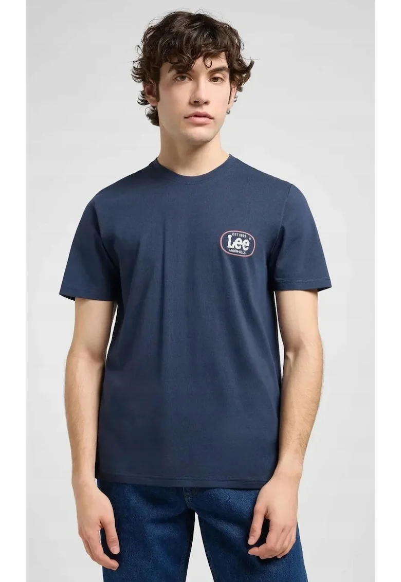 Tricou barbati,  REGULAR SMALL LOGO TEE, albastru, bumbac
