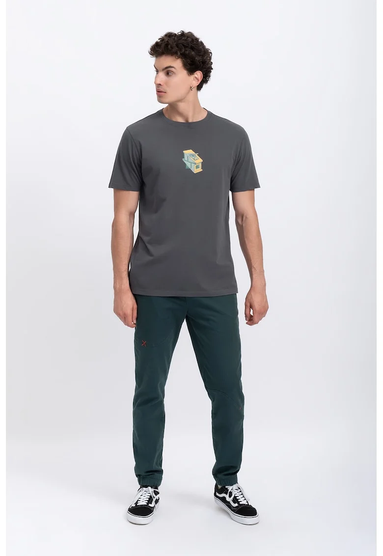 Tricou unisex cu imprimeu discret The Sky, Gri carbune