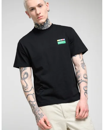 Tricou din bumbac cu imprimeu text, Rosu/Verde/Negru