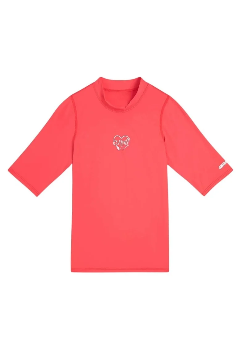 Tricou inot copii  Essentials Protectie UV SS 2025, Rosu deschis