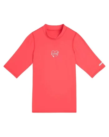 Tricou inot copii  Essentials Protectie UV SS 2025, Rosu deschis