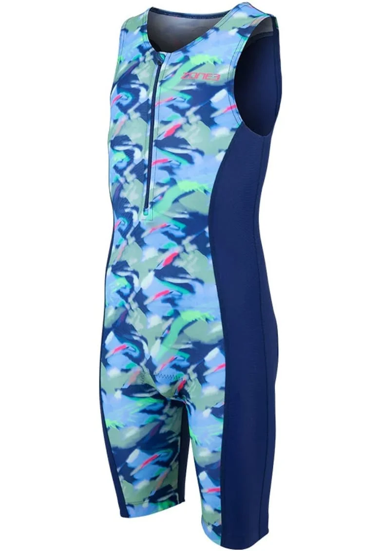 Costum triatlon copii  Digital Print, Verde/Albastru