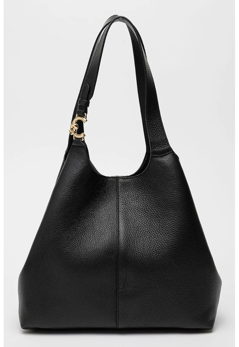 Geanta de piele cu bareta de umar C-Easy, Negru