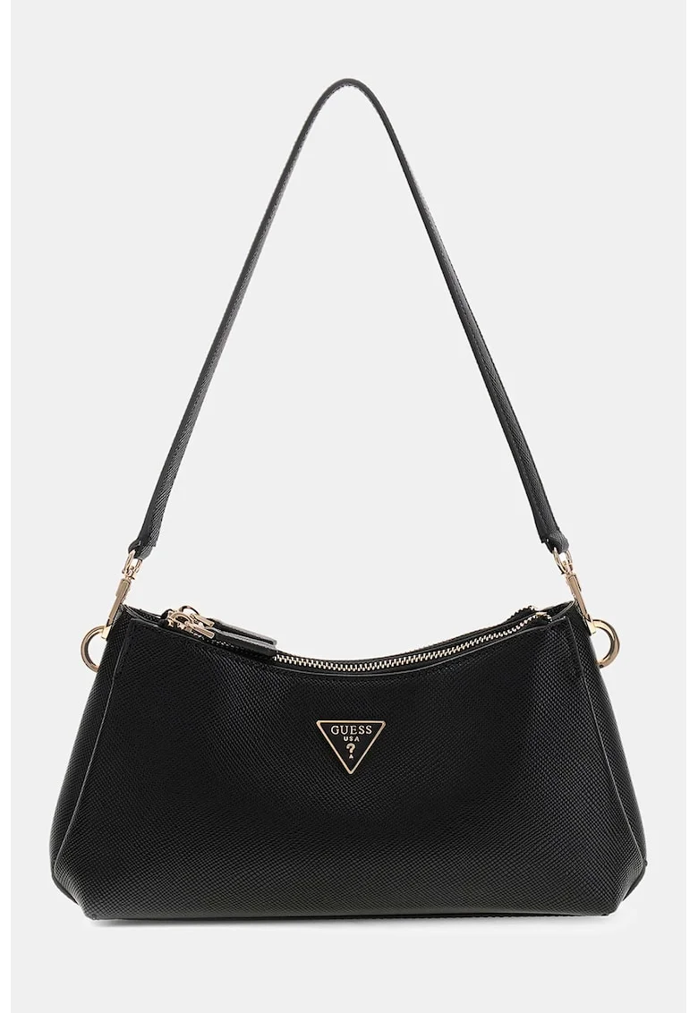 Geanta de umar cu logo metalic Noelle, Negru