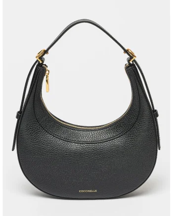 Geanta de piele cu forma de semiluna Whisper, Negru
