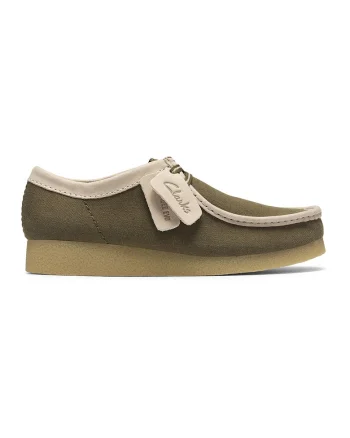 Mocasini cu sireturi decorative Wallabeeevo, Verde sparanghel