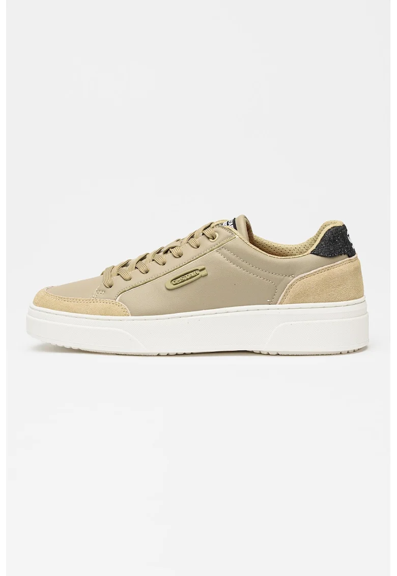 Pantofi sport low-cut de piele ecologica si piele intoarsa Straker Lea, Grej/Bleumarin