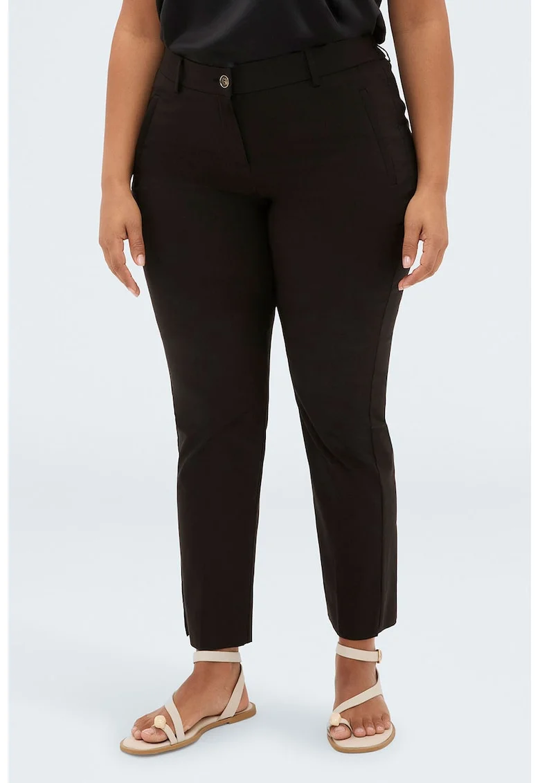 Pantaloni cu croiala dreapta New York, Negru