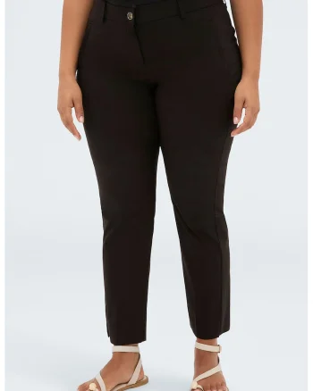 Pantaloni cu croiala dreapta New York, Negru