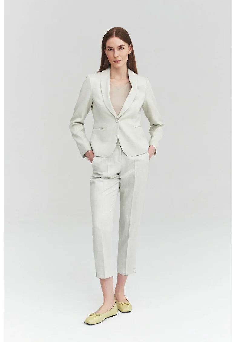 Pantaloni crop cu croiala dreapta Rimini, Bej deschis
