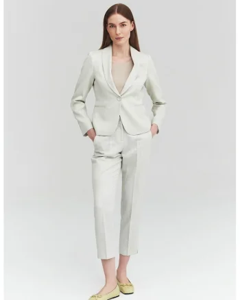 Pantaloni crop cu croiala dreapta Rimini, Bej deschis