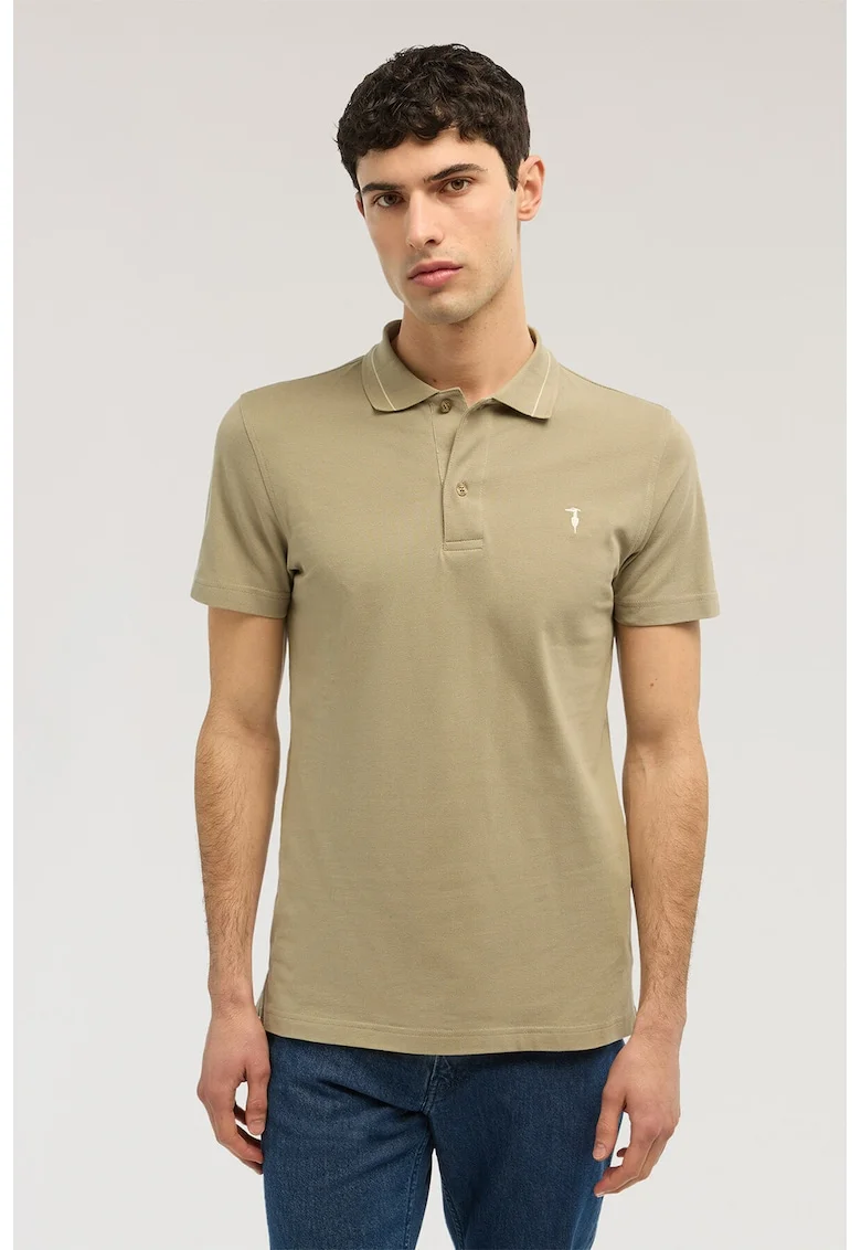 Tricou polo din bumbac, Kaki