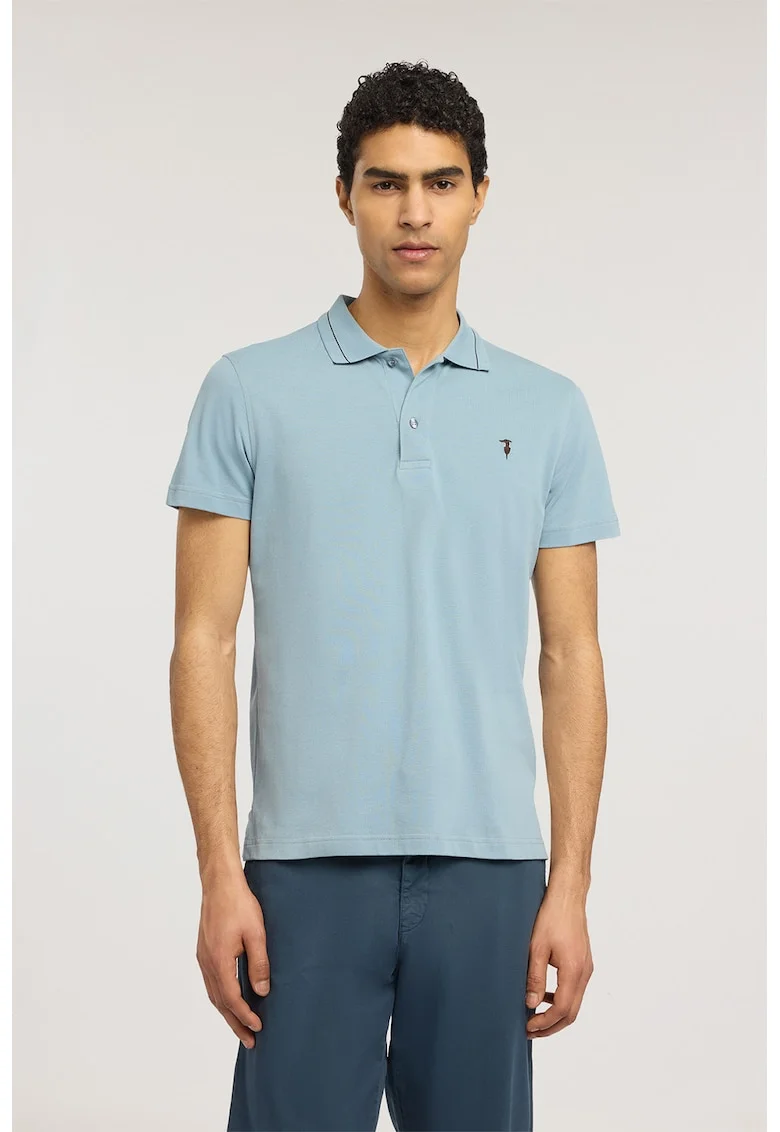 Tricou polo din bumbac, Albastru pal