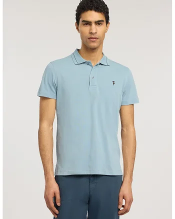 Tricou polo din bumbac, Albastru pal