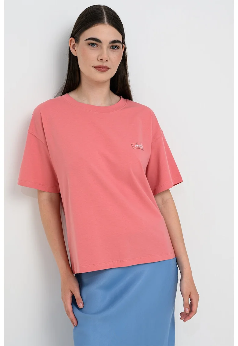 Tricou lejer din amestec de bumbac organic, Fucsia