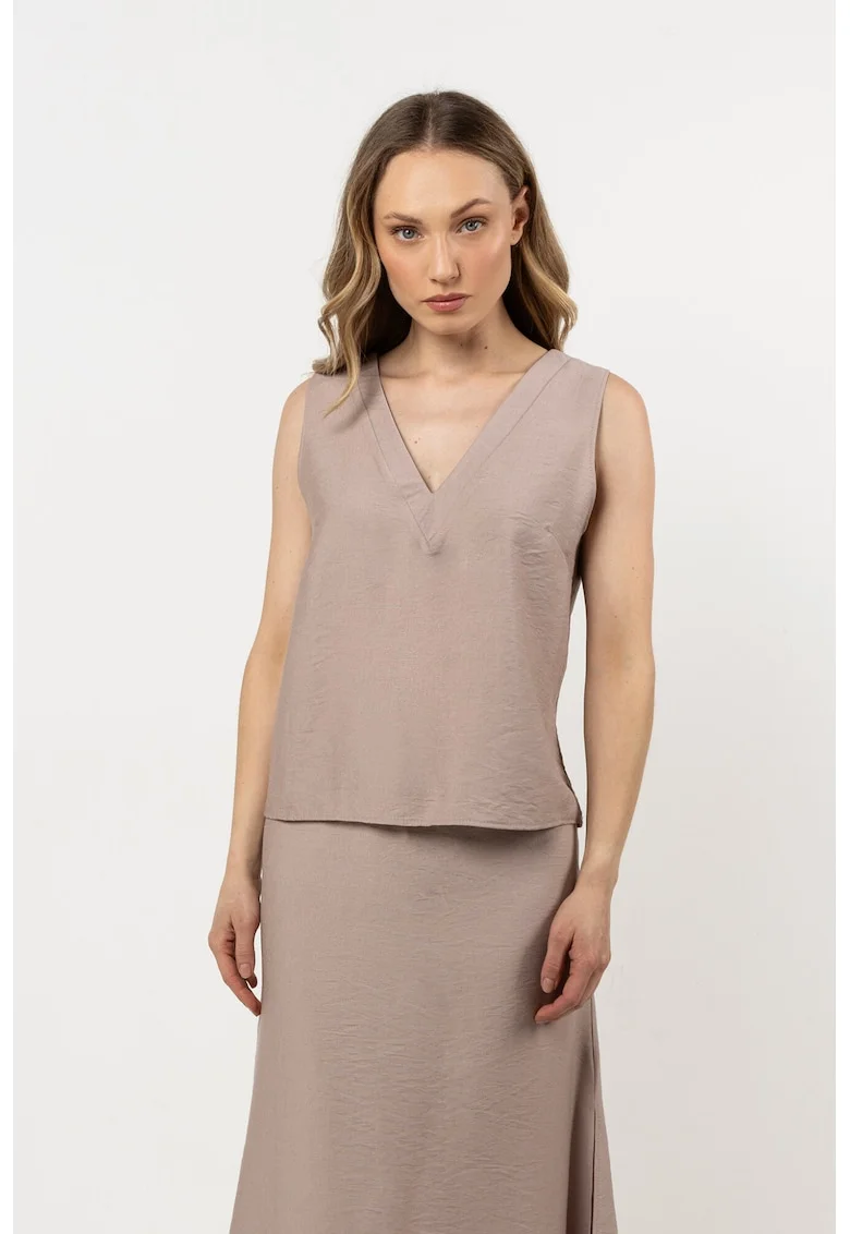 Bluza de vara cu bretele late,, Bej deschis