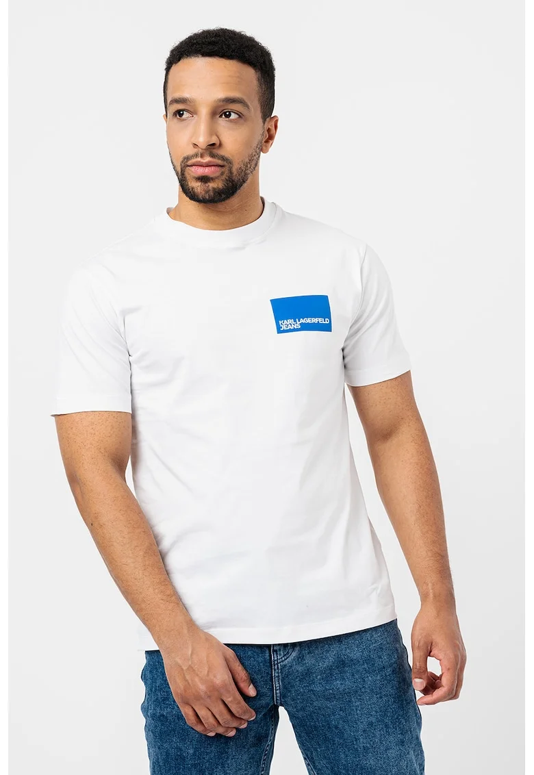 Tricou regular fit de bumbac organic, Alb optic
