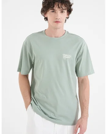 Tricou de bumbac organic Chef Life, Verde turcoaz/Alb murdar