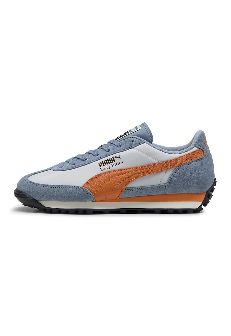 Pantofi sport, Easy Rider Vintage cu garnituri de piele intoarsa, Portocaliu/Albastru inchis
