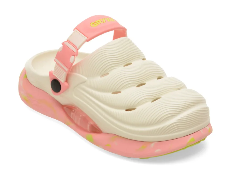 Papuci GRYXX albi, 2707W, din pvc