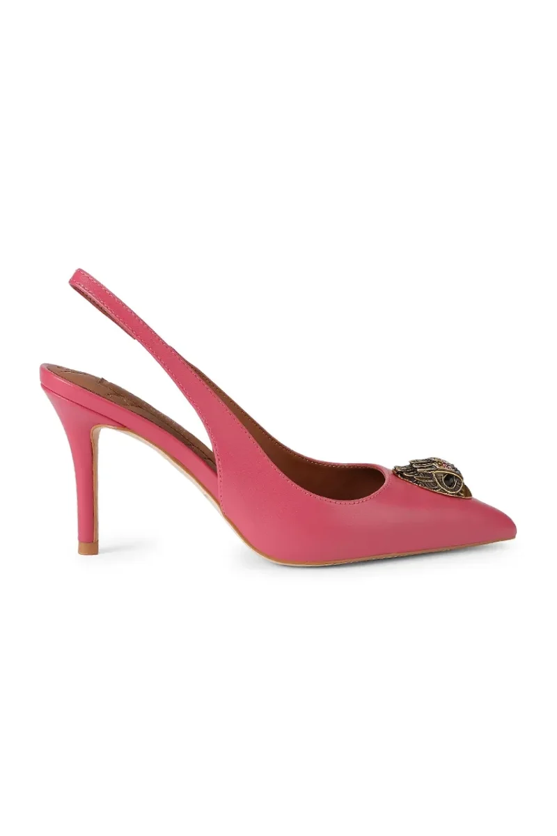 Kurt Geiger London pantofi cu toc stiletto din piele Belgravia Sling 85 Pink Comb Leather