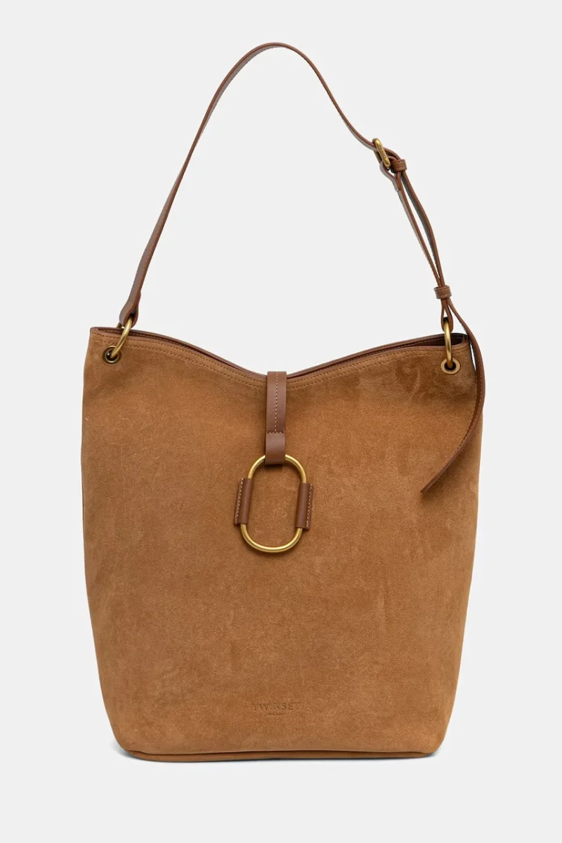 Twinset hobo bag pentru femei din piele întoarsă