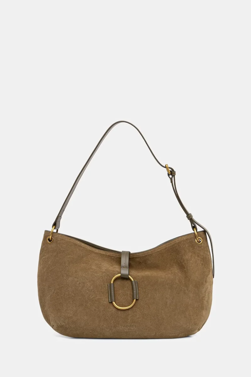 Twinset hobo bag pentru femei din piele întoarsă