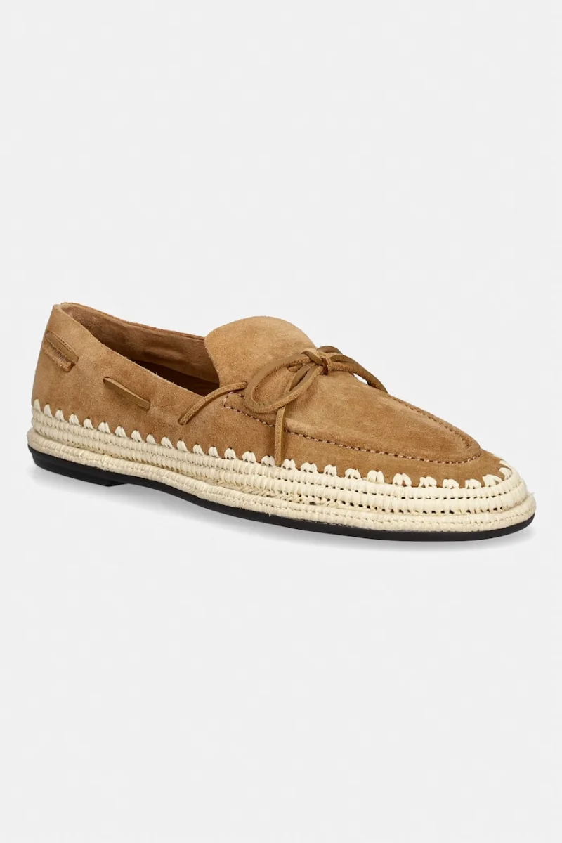 Tory Burch espadrile pentru femei din piele întoarsă The Raffia Boaty