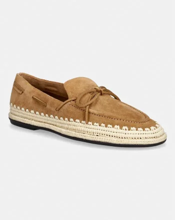 Tory Burch espadrile pentru femei din piele întoarsă The Raffia Boaty