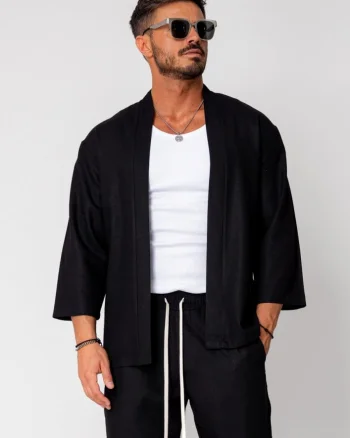 Bluza Tulum Jacheta tip kimono Black
