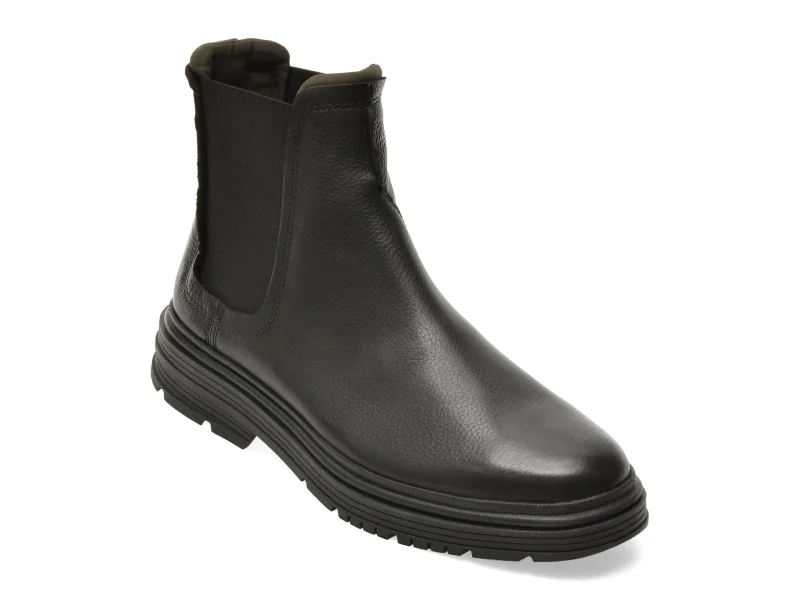 Ghete CLARKS negre, BADBEAS, din piele naturala