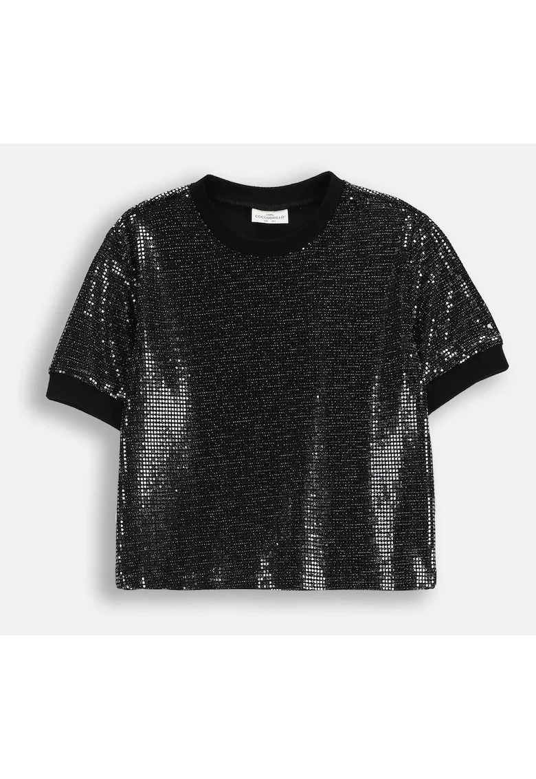 Bluza cu paiete si maneca scurta