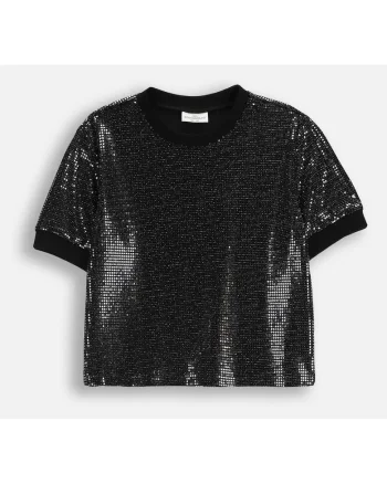 Bluza cu paiete si maneca scurta