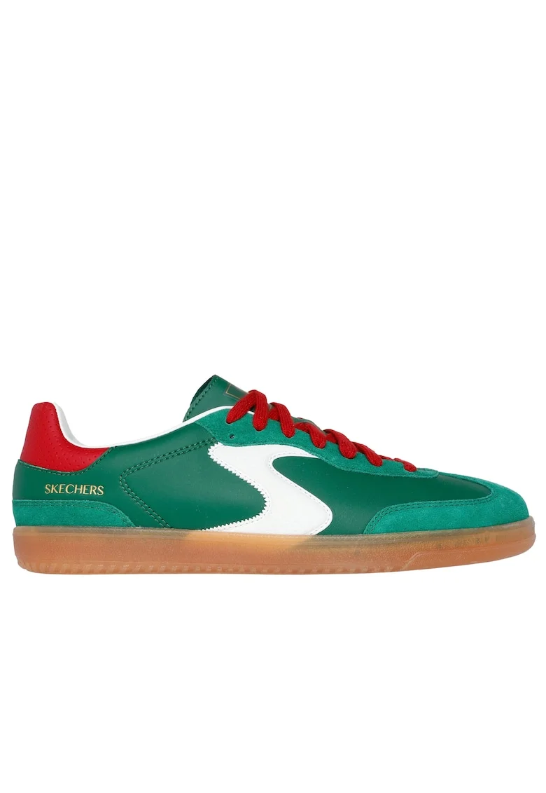 Pantofi sport din piele ecologica cu garnitura din piele intoarsa Hotshot, Verde