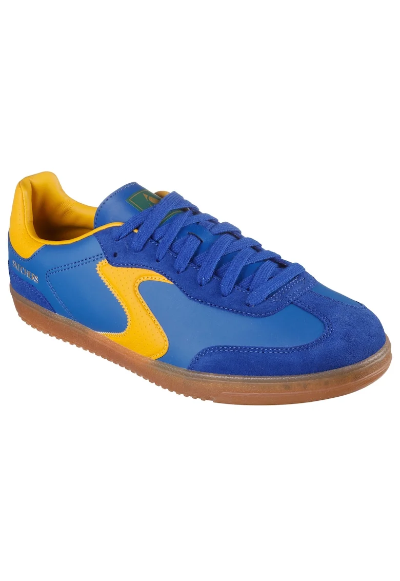 Pantofi sport din piele ecologica cu garnitura din piele intoarsa Hotshot, Albastru