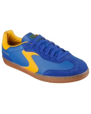 Pantofi sport din piele ecologica cu garnitura din piele intoarsa Hotshot, Albastru