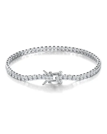 Bratara Tennis Argint 925, pentru femei,, Argintiu transparent