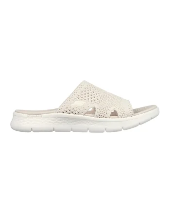 Slapi Femei,  Go Walk Flex Sandal - Elation 141425, Alb fildes