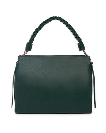 Geanta dama din piele naturala Natalia verde inchis