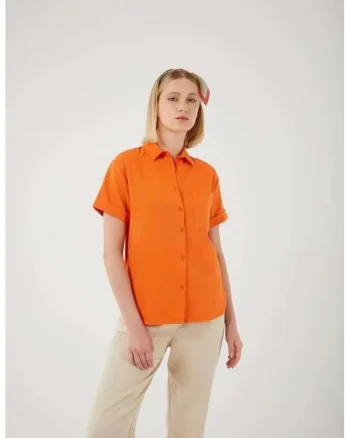 Camasa  Slim Fit, Portocaliu Aprins, Textil