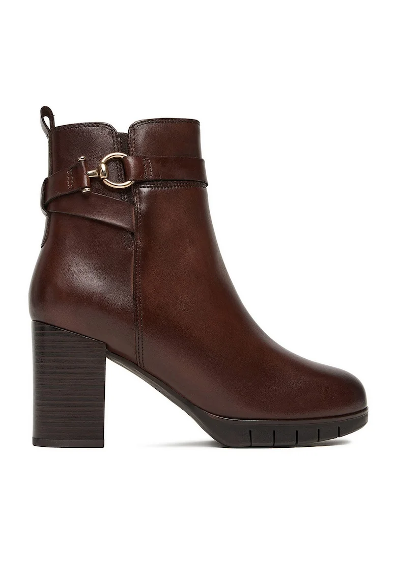 Botine dama  Dalila, piele naturala, maro,