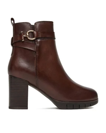 Botine dama  Dalila, piele naturala, maro,