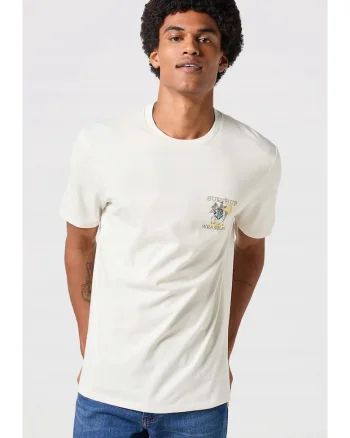 Tricou barbati,  GRAPHIC TEE, bumbac, alb, maneca scurta, croiala regular fit