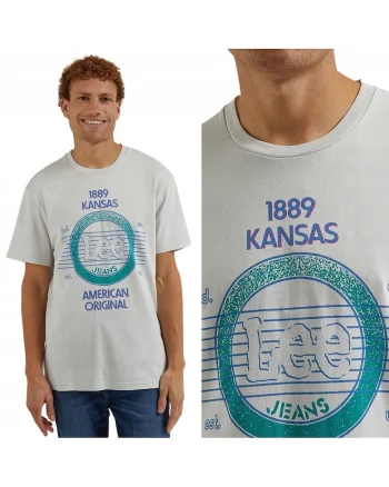 Tricou barbati  anii '80, gri cetos, bumbac, imprimeu multicolor