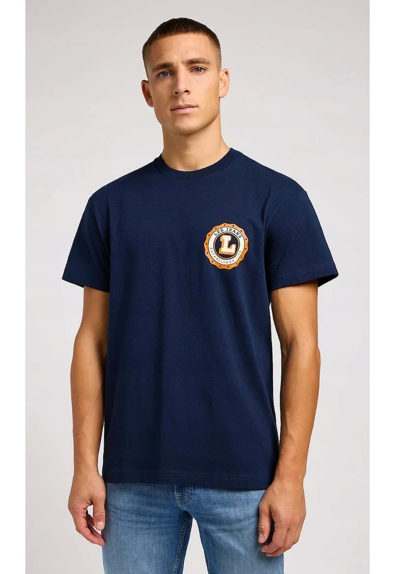 Tricou barbati,  Bumbac, Albastru