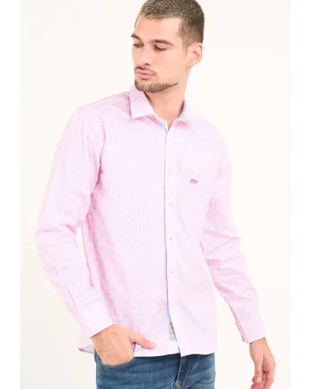 - Camasa barbat cu maneca lunga si model ( Material: Bumbac, ASH ROSE, Roz