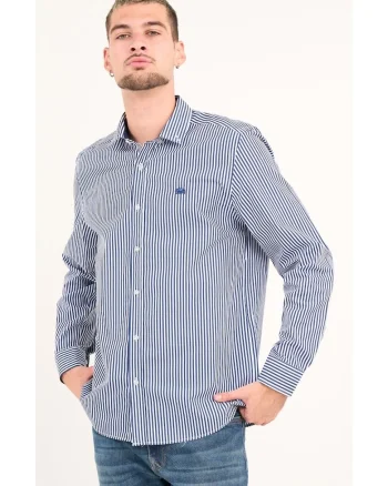 - Camasa barbat cu maneca lunga si dungi ( DARK BLUE, Material: Bumbac, Albastru