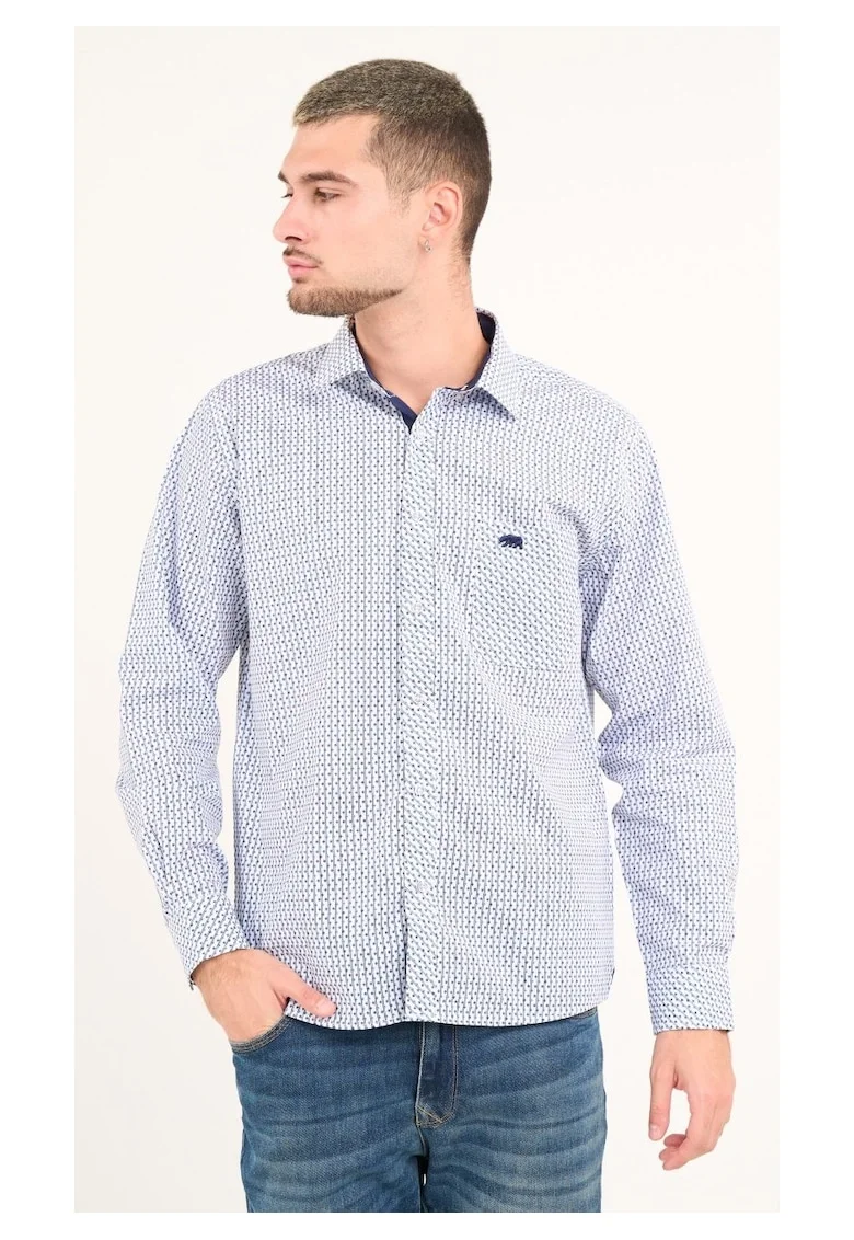 Camasa din bumbac cu model, Albastru