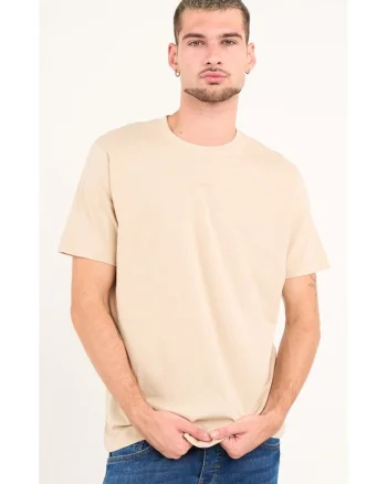 Kenvelo - Tricou barbat cu maneca scurta ( CEMENT, Material: Bumbac, Bej