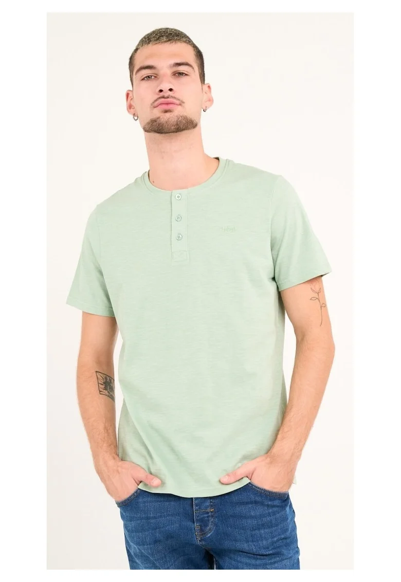 - Tricou barbat cu maneca scurta ( Material: Bumbac, CAMEO GREEN, Verde